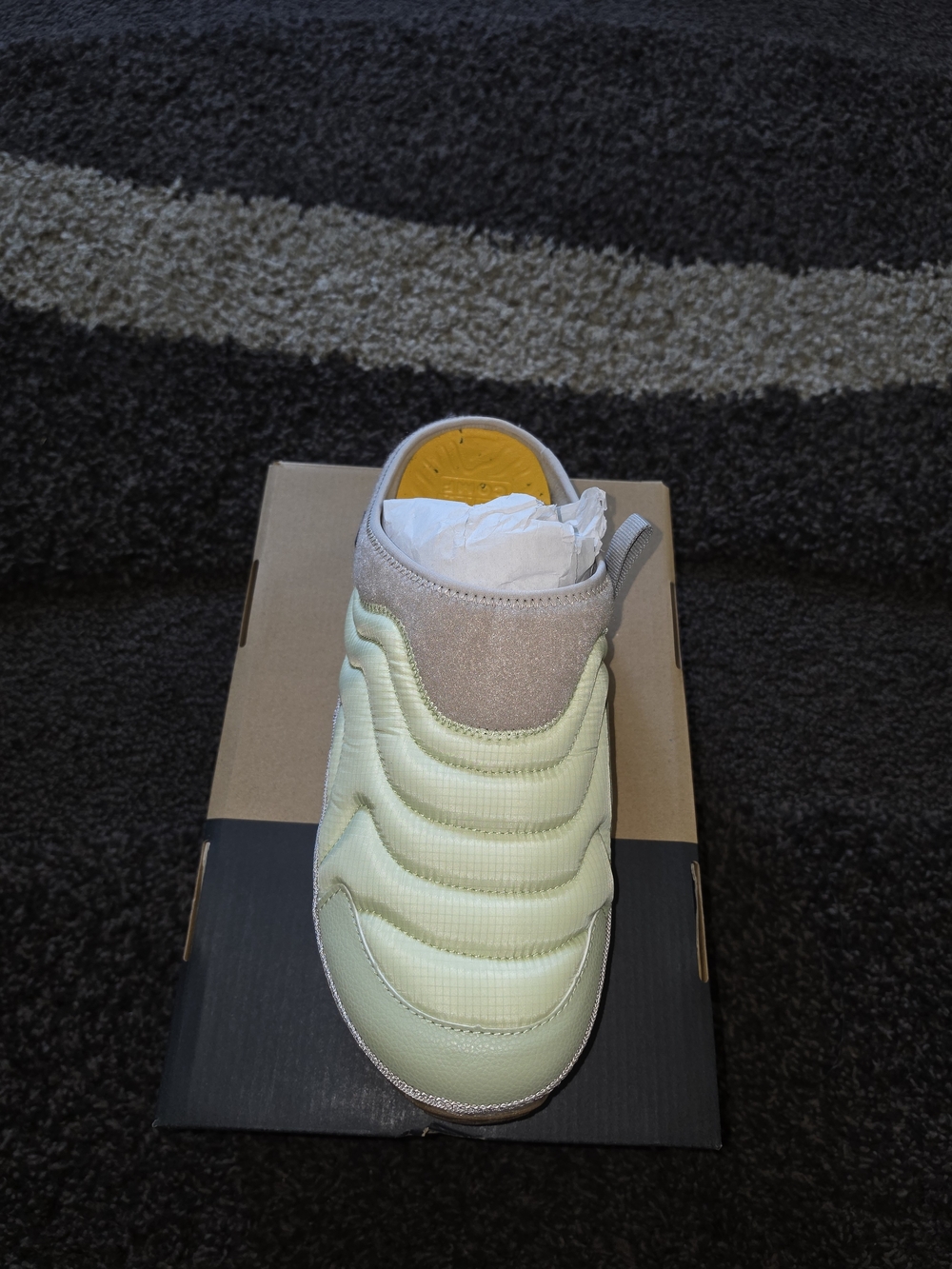 Teva Men's Quilted Slip-On Sneaker in Light Green, Beige and Yellow Accents